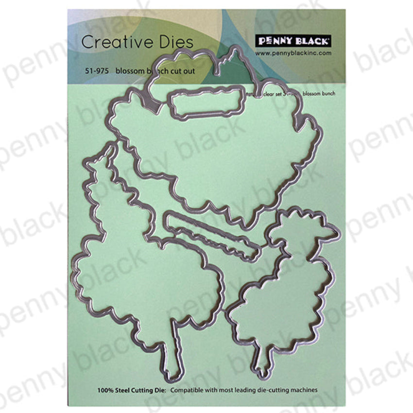 Penny Black Blossom Bunches Clear Stamp and Die Set image 2