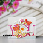 Penny Black Blossom Bunches Clear Stamps 31-193 orange butterflies
