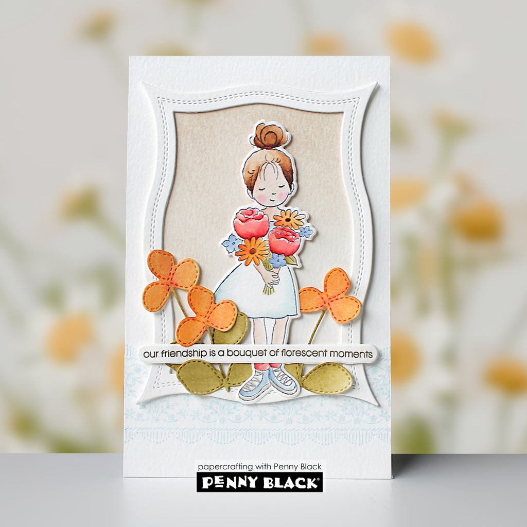 Penny Black Brighter Clear Stamps 31-224 orange flowers