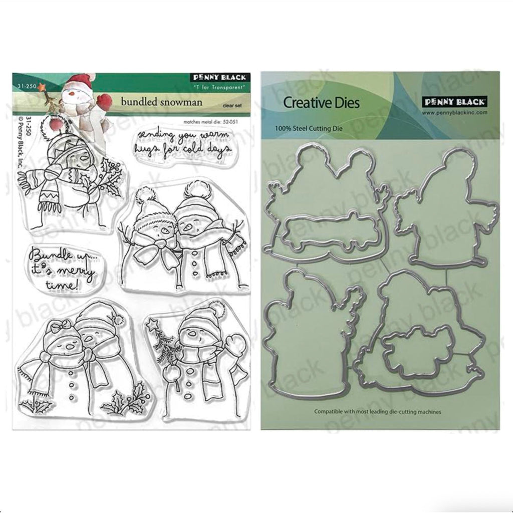 Penny Black Bundled Snowman Clear Stamp and Die Set