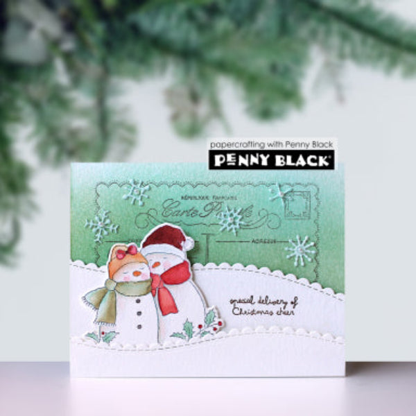 Penny Black Bundled Snowman Clear Stamps 31-250 christmas cheer card