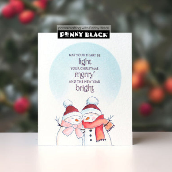 Penny Black Bundled Snowman Clear Stamps 31-250 snowmen in scarves card