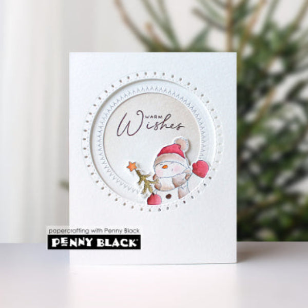 Penny Black Bundled Snowman Clear Stamps 31-250 warm wishes card