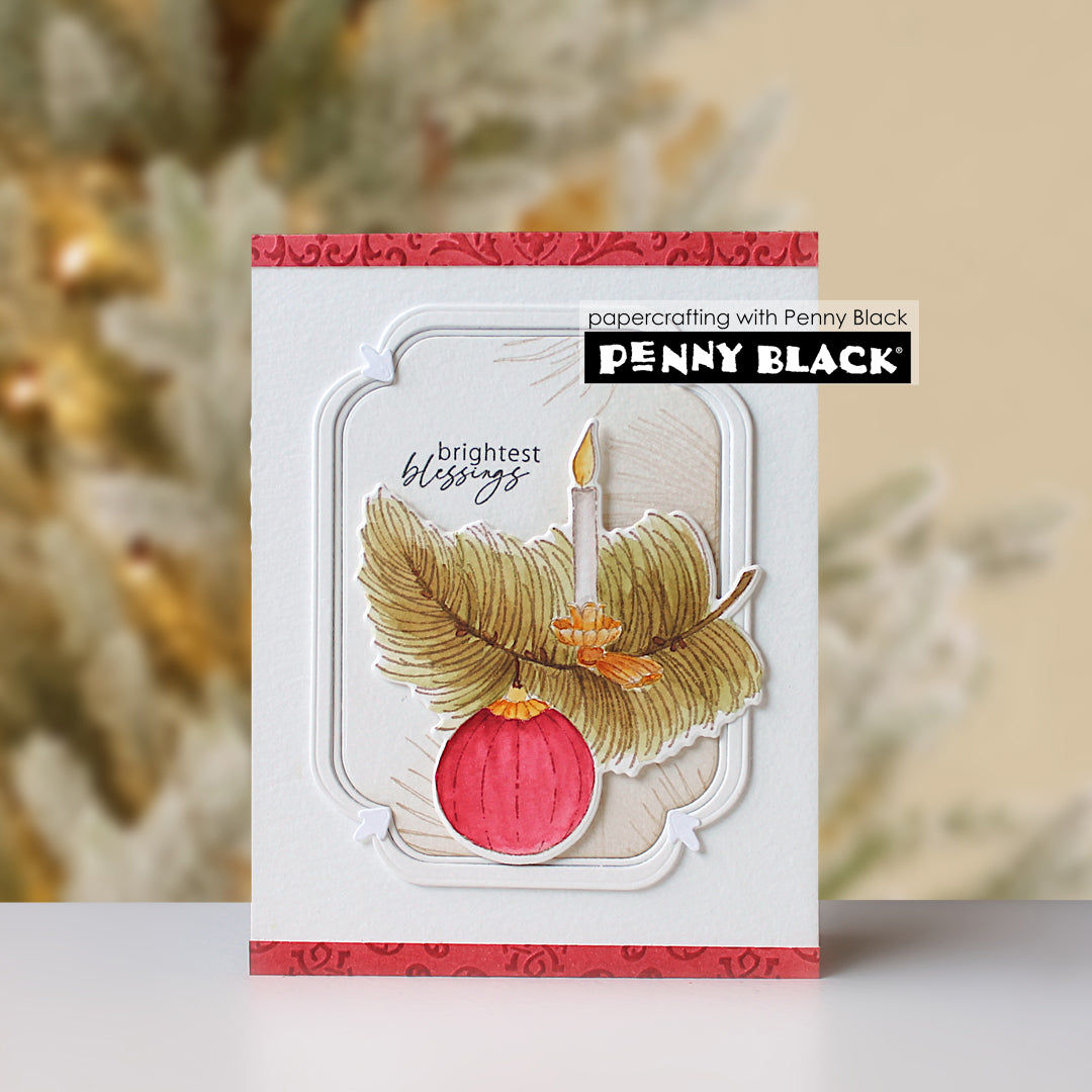 Penny Black Candlelight Clear Stamp and Die Set candle