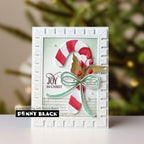 Penny Black Candycane Stitch Die 52-039 joy green bow card