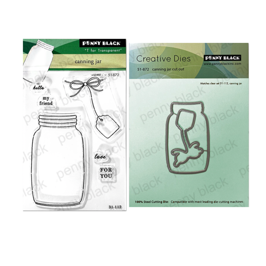 Penny Black Canning Jar Clear Stamp and Die Set