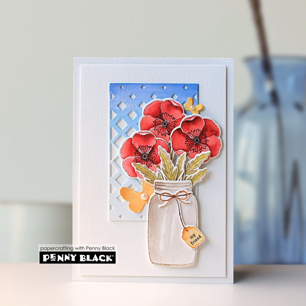 Penny Black Canning Jar Clear Stamps 31-112 butterflies