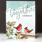 Penny Black Cardinal Christmas Cling Stamp 40-936 fence post