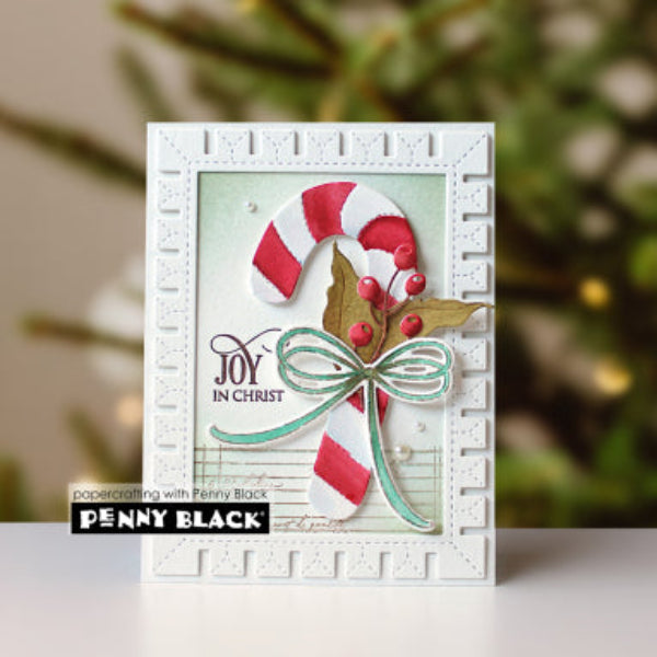 Penny Black Castellation Frame Dies 52-035 candy cane card
