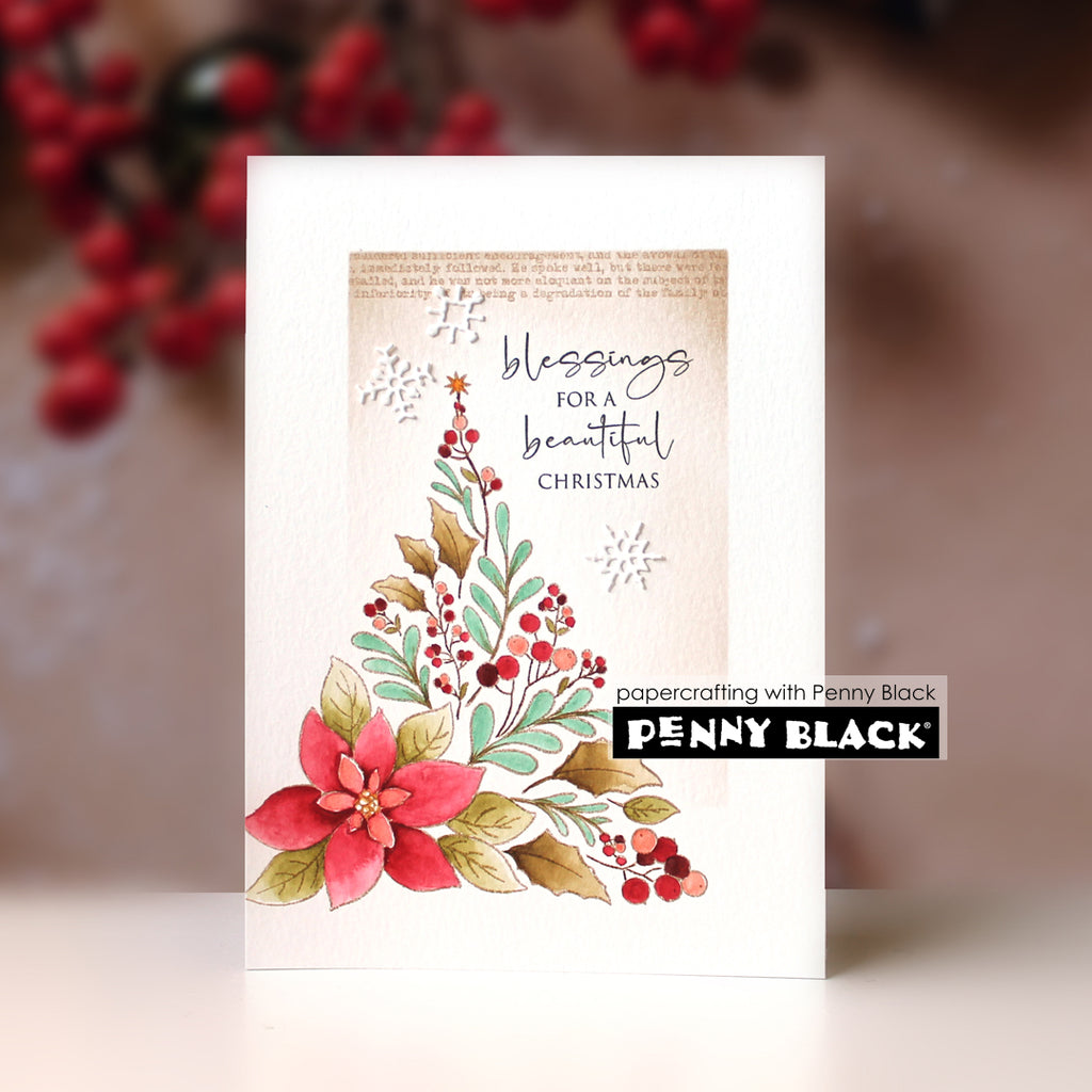 Penny Black Christmas Blessings Clear Stamps 31-167 snowflakes
