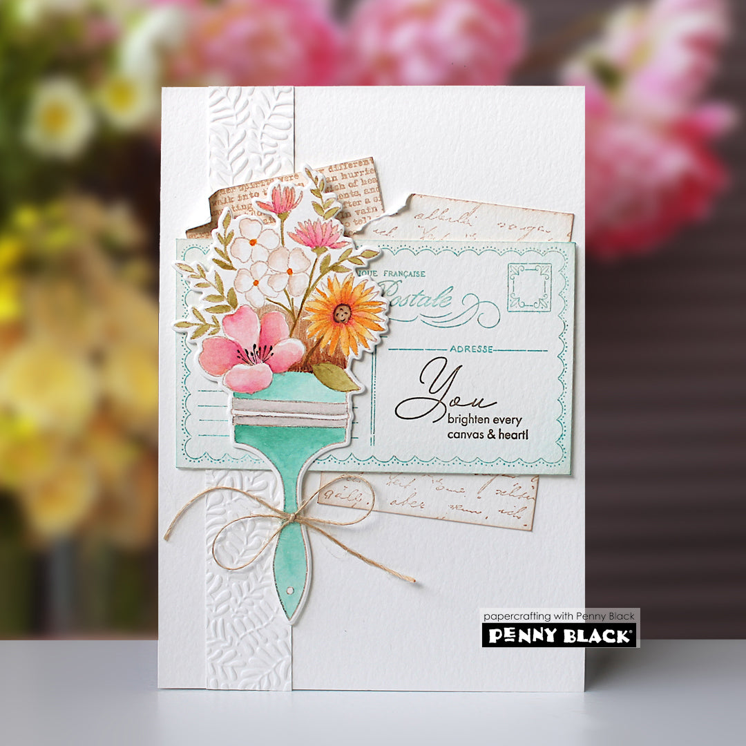 Penny Black Create Beauty Clear Stamp and Die Set postcard