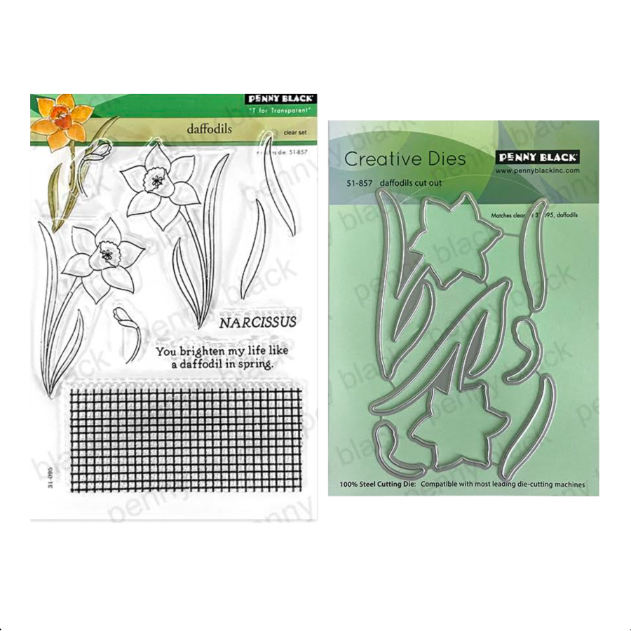 Penny Black Daffodils Clear Stamp and Die Set