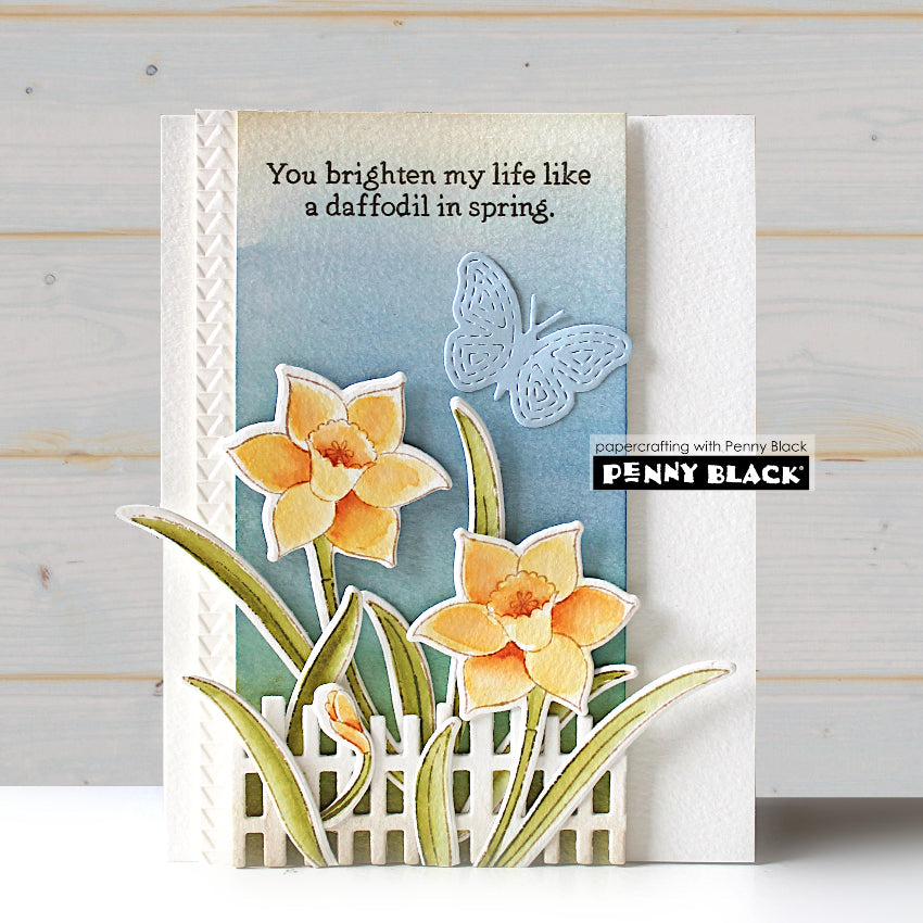 Penny Black Daffodils Clear Stamps 31-095 butterfly