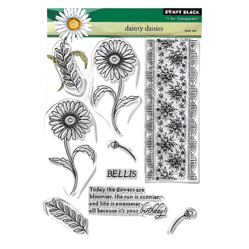 Penny Black Dainty Daisies Clear Stamp and Cut Out Die Set product image 1