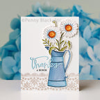 Penny Black Dainty Daisies Clear Stamp and Cut Out Die Set thanks