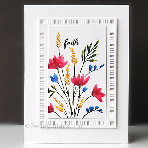 Penny Black Delicate Blossoms Cling Stamp 40-953 faith