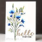 Penny Black Delicate Blossoms Cling Stamp 40-953 hello