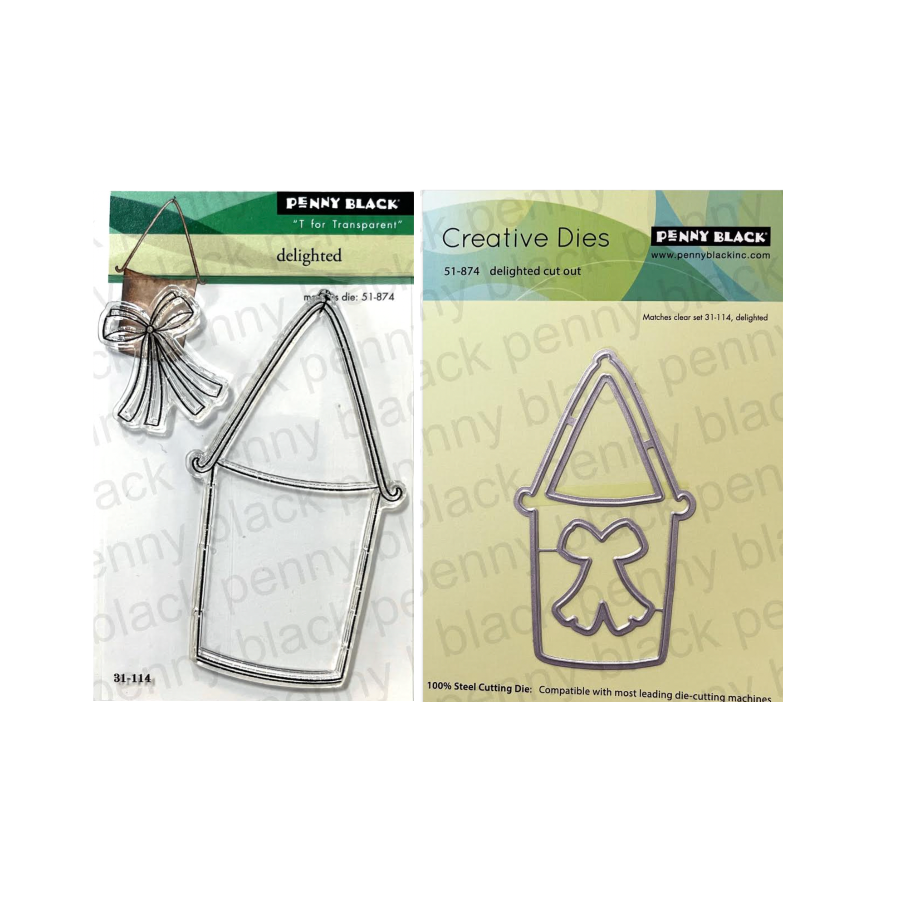 Penny Black Delighted Clear Stamp and Die Set