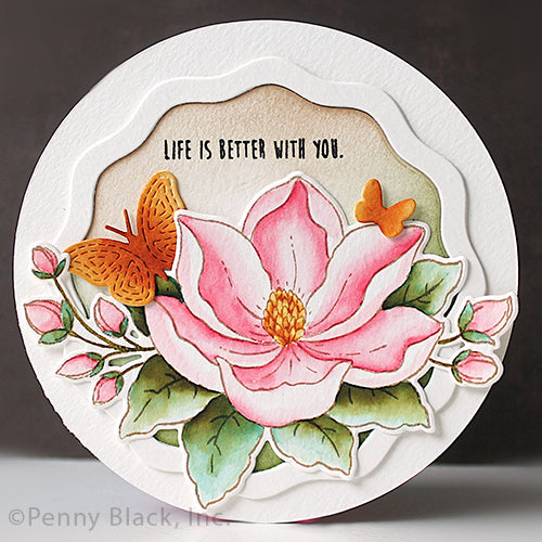 Penny Black Dreams Blossom Clear Stamp and Die Set butterflies