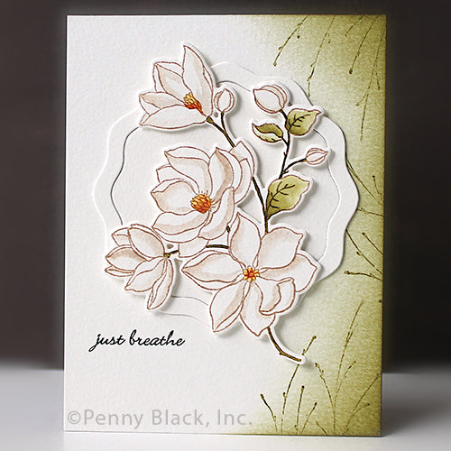 Penny Black Dreams Blossom Clear Stamp and Die Set just breathe