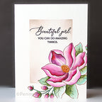Penny Black Dreams Blossom Clear Stamp and Die Set pink flower
