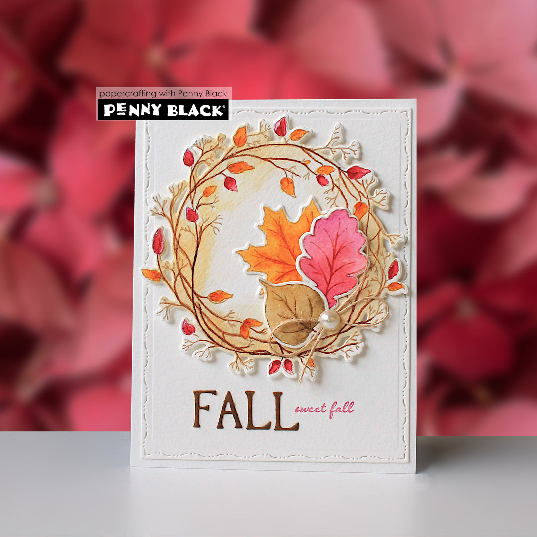 Penny Black Echoes of Autumn Clear Stamp and Die Set fall