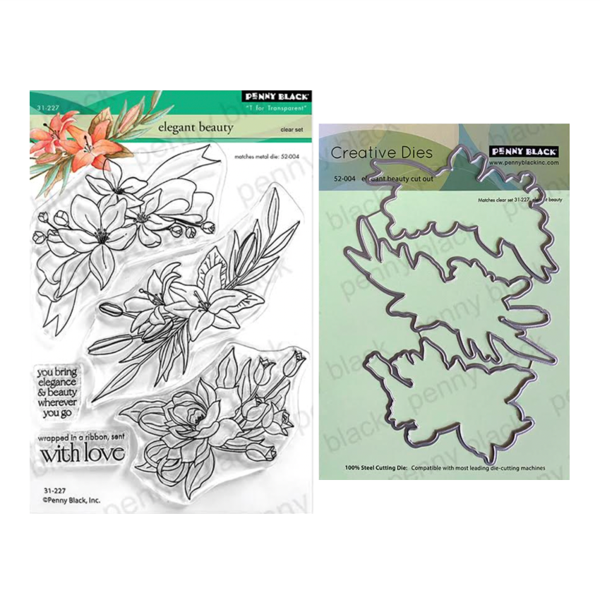 Penny Black Elegant Beauty Clear Stamp and Die Set
