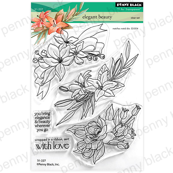 Penny Black Elegant Beauty Clear Stamp and Die Set image 1