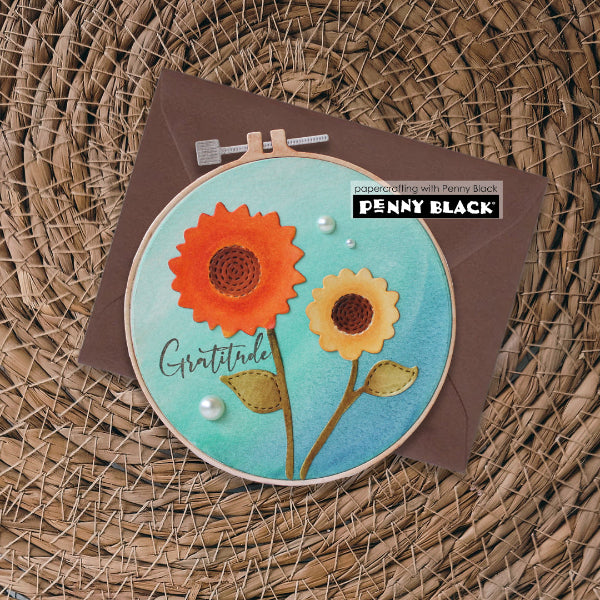 Penny Black Embroidery Hoop Creative Metal Dies 52-063 gratitude card