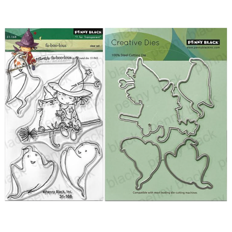 Penny Black Fab-Boo-Lous Clear Stamp and Die Set