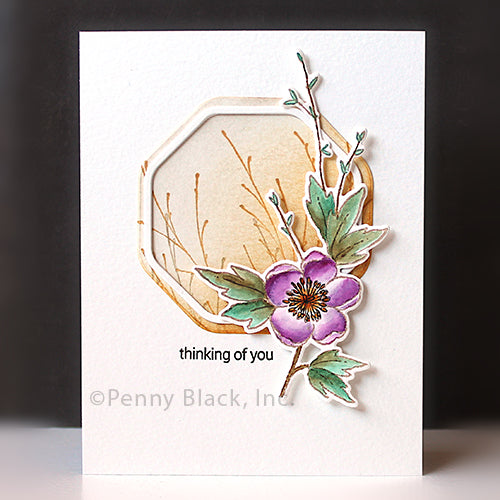 Penny Black Feathered Kindness Cut Out Dies 51-905 purple