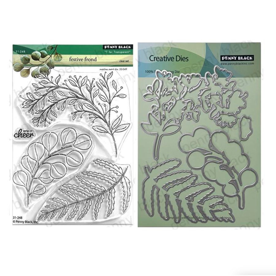 Penny Black Festive Frond Clear Stamp and Die Set