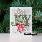 Penny Black Festive Frond Clear Stamp and Die Set joy card
