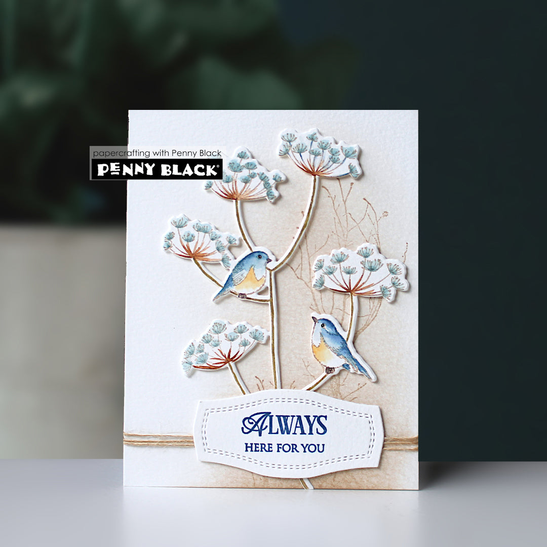 Penny Black Find A Song Clear Stamp and Die Set blue birds