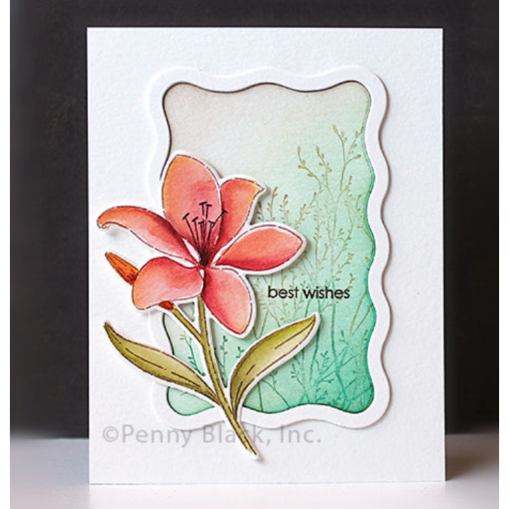 Penny Black Finest Petals Clear Stamp and Die Set best wishes
