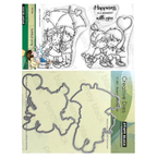 Penny Black Flood of Hearts Cut Out Clear Stamp and Die Set