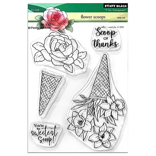 Penny Black Flower Scoops Clear Stamp and Die Set 1 product image