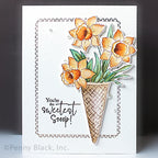 Penny Black Flower Scoops Clear Stamps 31-130 orange flowers