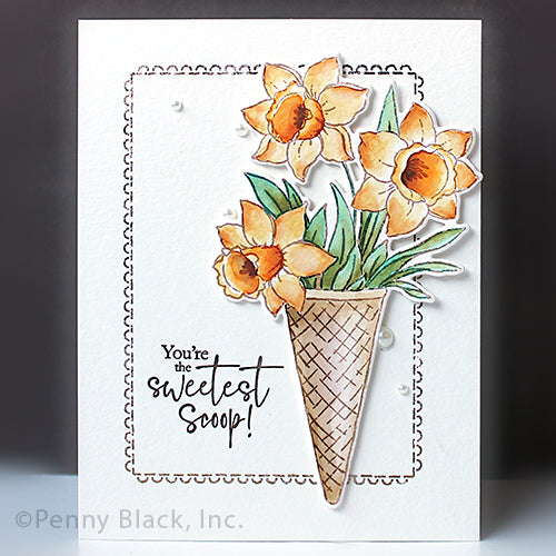 Penny Black Flower Scoops Cut Out Dies 51-890 orange flowers