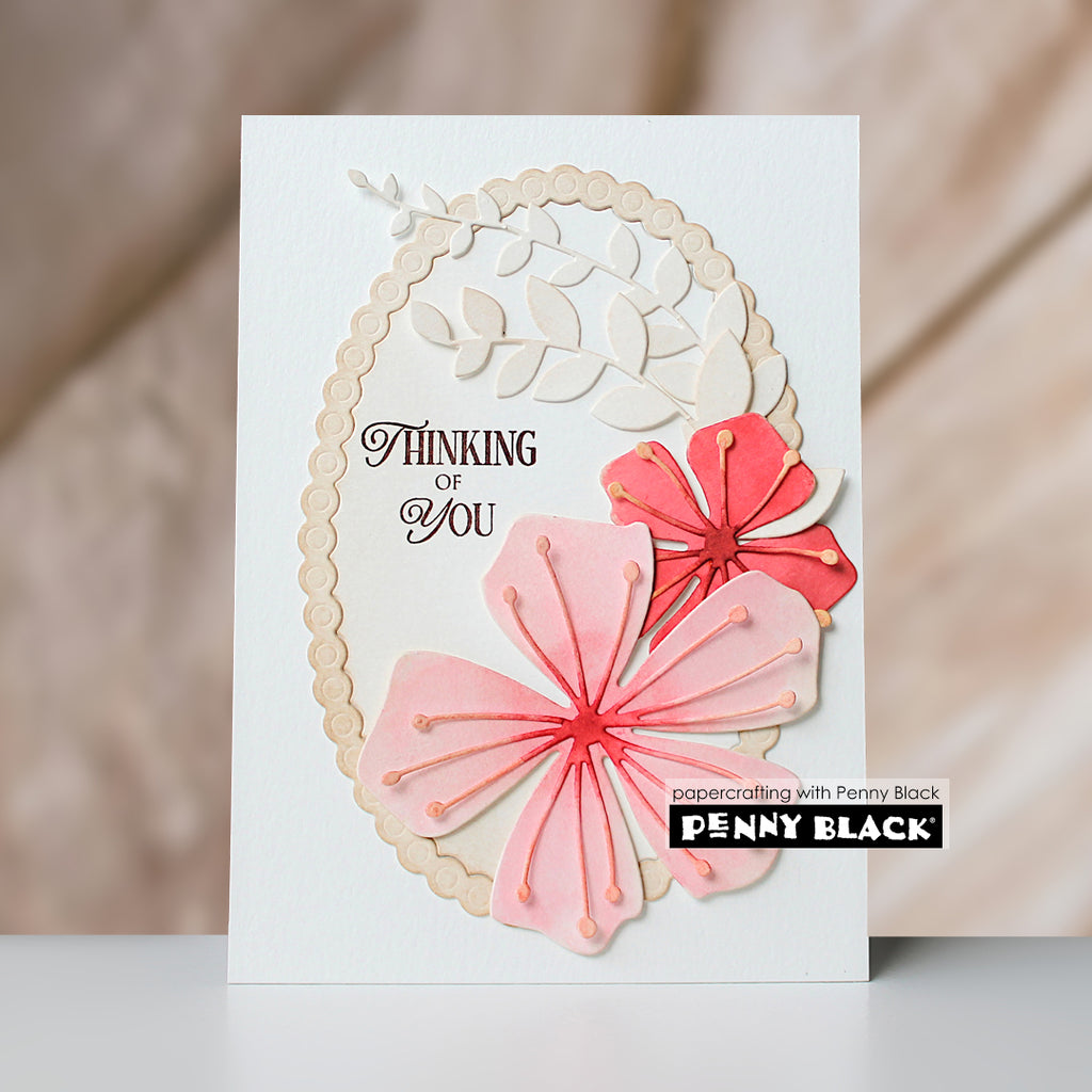 Penny Black Flowering Thin Metal Creative Dies 51-912 circle frame