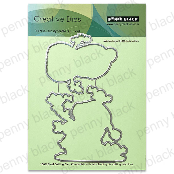 Penny Black Frosty Feathers Clear Stamp and Die Set image 2