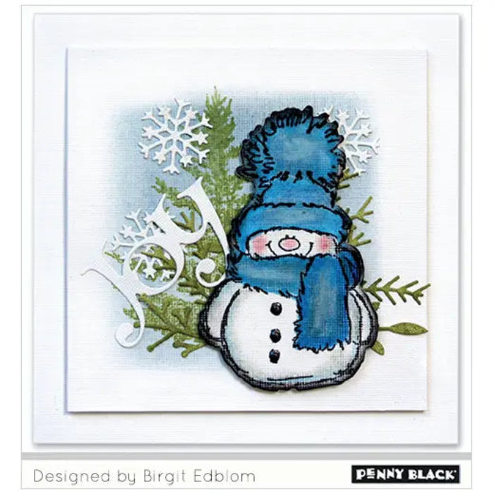 Penny Black Frosty's Snow Thin Metal Creative Dies 51 266 joy greenery card