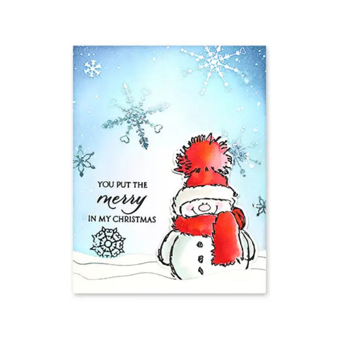 Penny Black Frosty's Snow Thin Metal Creative Dies 51 266 merry christmas card