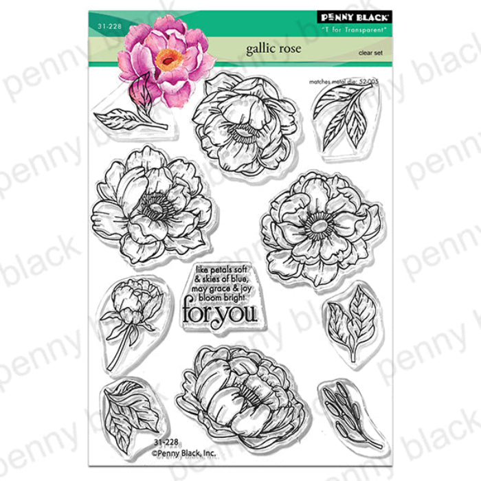 Penny Black Gallic Rose Clear Stamp and Die Set image 1