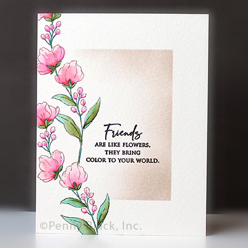 Penny Black Garden Trio Clear Stamp and Die Set friends