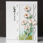 Penny Black Garden Trio Clear Stamp and Die Set white flowers