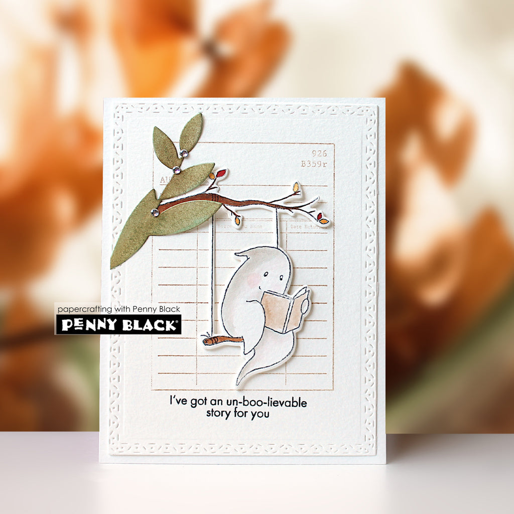 Penny Black Ghost Story Cut Out Dies 52-067 ghost reading card