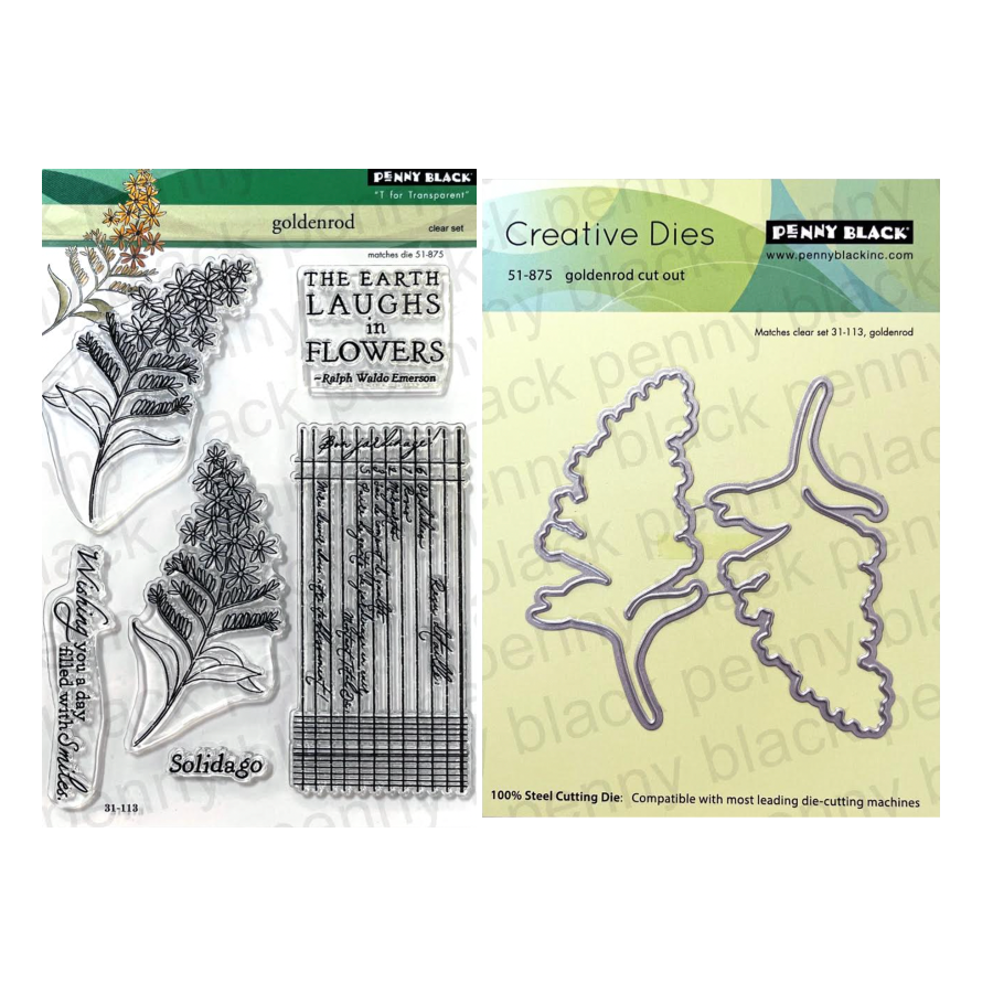 Penny Black Goldenrod Clear Stamp and Die Set