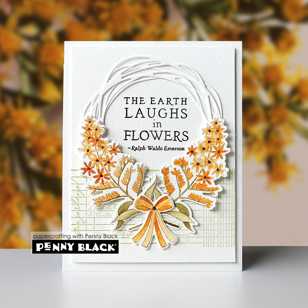 Penny Black Goldenrod Clear Stamp and Die Set flowers