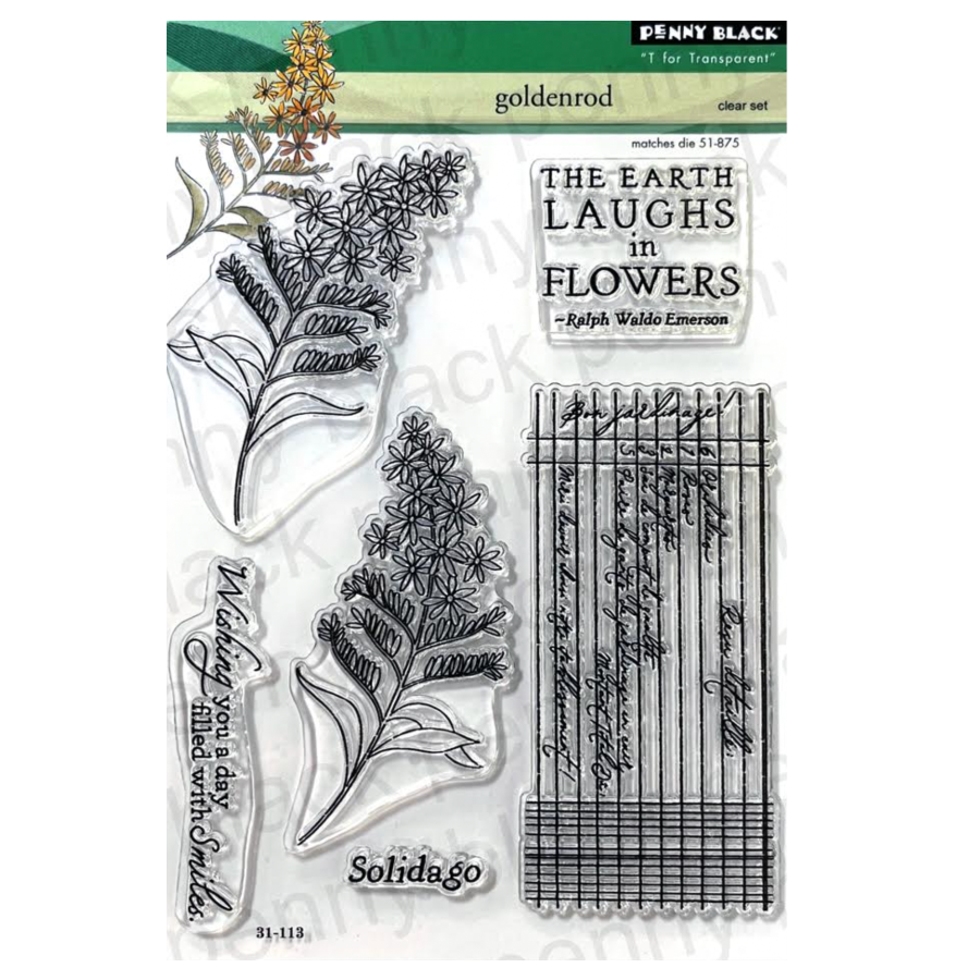 Penny Black Goldenrod Clear Stamp and Die Set image 1